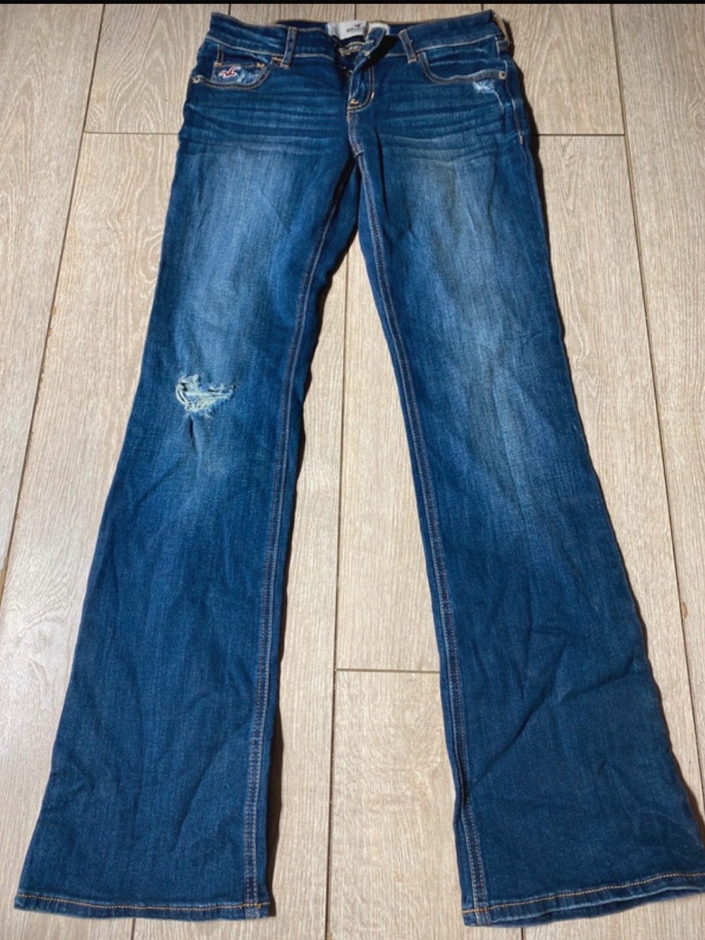 Hollister Co. vintage low-rise distressed bootcut flare jeans Y2K 2000s Sz 26/3S